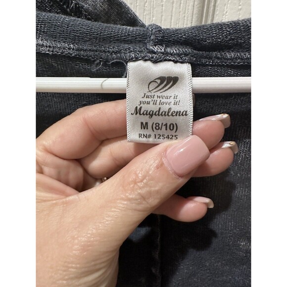 Magdalena USA M (8/10) Gray Distressed Flared Bottom Sweater Dress w/Pockets - Picture 6 of 13